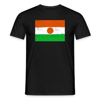 Flag of Niger - Men's T-Shirt - black - Front - AI Model Male 178 light (178cm)