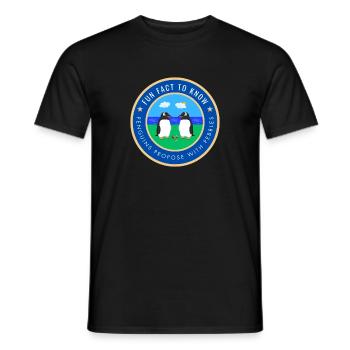 Penguins propose with pebbles - Men's T-Shirt - black - Front - AI Model Male 178 light (178cm)