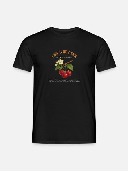 Life is better with morels – sweet, red and retro - Men's T-Shirt - black