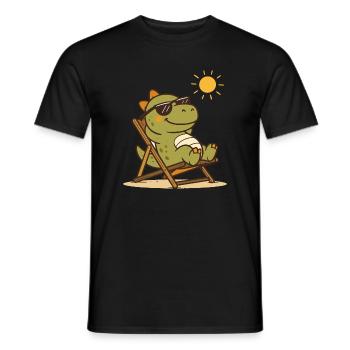 Dinosaure effrayant avec des lunettes de soleil - T-shirt homme - noir - Devant - AI Model Male 178 light (178cm)
