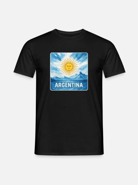 Argentinien Nationalfarben Design - Männer T-Shirt - Schwarz