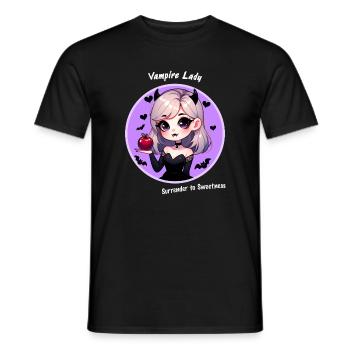 Cute Vampire Lady Kawaii Helloween Girl Devil - Men's T-Shirt - black - Front - AI Model Male 178 light (178cm)