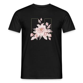 Elegant Blush Floral Design - Men's T-Shirt - black - Front - AI Model Male 178 light (178cm)