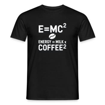 E=MC2 Physics Saying Caffeine Nerd Energy Coffee - Men's T-Shirt - black - Front - AI Model Male 178 light (178cm)