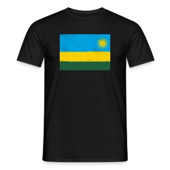 Flagge von Ruanda - Männer T-Shirt - Schwarz - Vorne - AI Model Male 178 light (178cm)