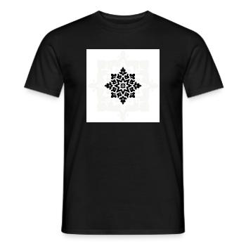 Intricate Black and White Mandala Pattern - Men's T-Shirt - black - Front - AI Model Male 178 light (178cm)
