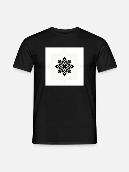 Intricate Black and White Mandala Pattern - Men's T-Shirt - black
