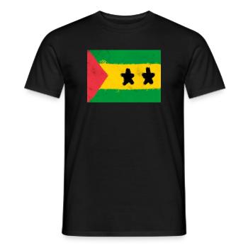 Drapeau de São Tomé-et-Príncipe - T-shirt homme - noir - Devant - AI Model Male 178 light (178cm)