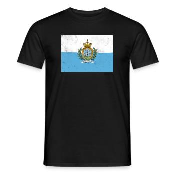 Drapeau de Saint-Marin - T-shirt homme - noir - Devant - AI Model Male 178 light (178cm)