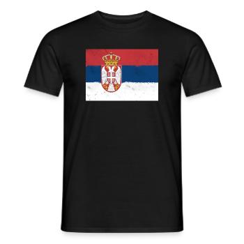 Drapeau de la Serbie - T-shirt homme - noir - Devant - AI Model Male 178 light (178cm)