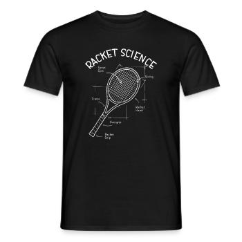 Conception de raquettes de tennis Raquette Science fun - T-shirt homme - noir - Devant - AI Model Male 178 light (178cm)