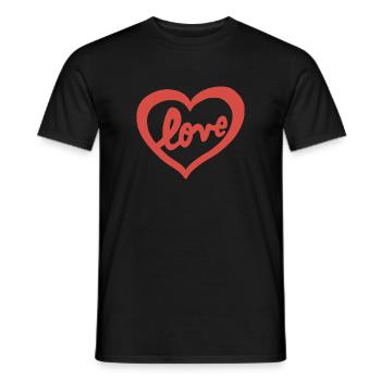 Heart in love - Men's T-Shirt - black - Front - AI Model Male 178 light (178cm)