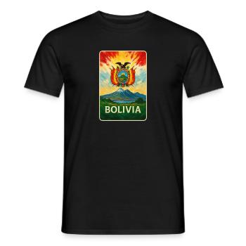 Bolivia Flags Landscape Design - Men's T-Shirt - black - Front - AI Model Male 178 light (178cm)
