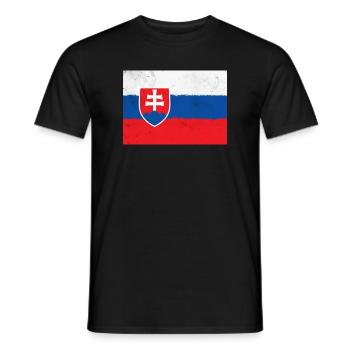 Flagge der Slowakei - Männer T-Shirt - Schwarz - Vorne - AI Model Male 178 light (178cm)