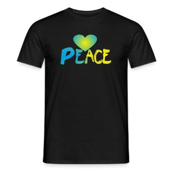 Paix Cœur Paix Signe de paix - T-shirt homme - noir - Devant - AI Model Male 178 light (178cm)