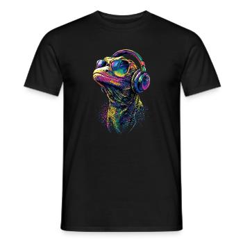 Monitor lizard, reptile, Komodo dragon, banded monitor lizard, lizard - Men's T-Shirt - black - Front - AI Model Male 178 light (178cm)