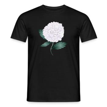 White hydrangea blossom – elegance and lightness - Men's T-Shirt - black - Front - AI Model Male 178 light (178cm)