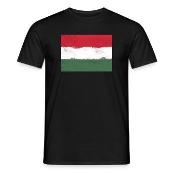 Drapeau de la Hongrie - T-shirt homme - noir - Devant - AI Model Male 178 light (178cm)