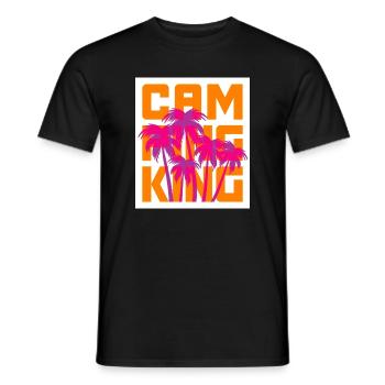 Camping King Palm Trees Holiday Camper King Chef - Men's T-Shirt - black - Front - AI Model Male 178 light (178cm)