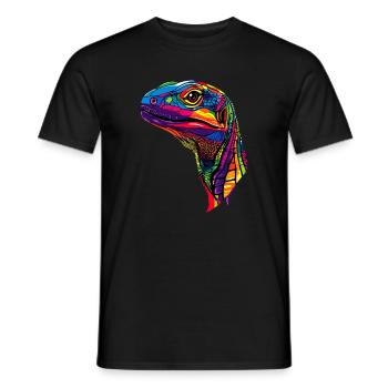 Monitor lizard, reptile, Komodo dragon, banded monitor lizard, lizard - Men's T-Shirt - black - Front - AI Model Male 178 light (178cm)