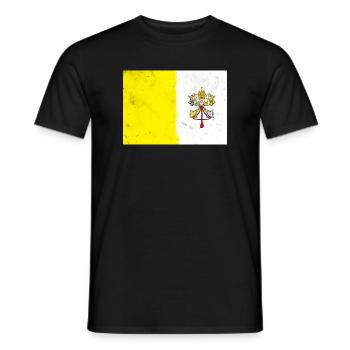 Drapeau du Vatican - T-shirt homme - noir - Devant - AI Model Male 178 light (178cm)