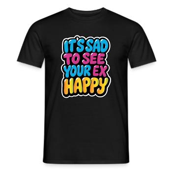 Colorful Sad to Happy Ex Meme Design - Men's T-Shirt - black - Front - AI Model Male 178 light (178cm)