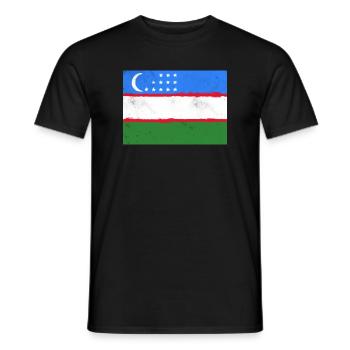 Drapeau de l’Ouzbékistan - T-shirt homme - noir - Devant - AI Model Male 178 light (178cm)
