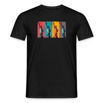 Statue de la Liberté États-Unis Pop Art Patriotique Warhol - T-shirt homme - noir - Devant - AI Model Male 178 light (178cm)