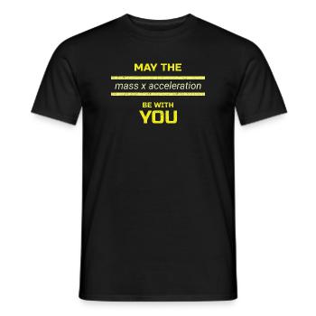 The Force is Strong with Physics - Men's T-Shirt - black - Front - AI Model Male 178 light (178cm)