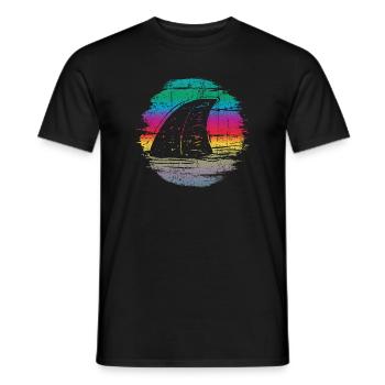 Sonnenuntergang Surfer Welle Illustration - Männer T-Shirt - Schwarz - Vorne - AI Model Male 178 light (178cm)