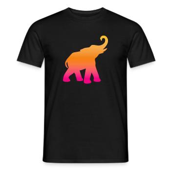 Elephant Course Yoga Colorful India Meditation - Men's T-Shirt - black - Front - AI Model Male 178 light (178cm)