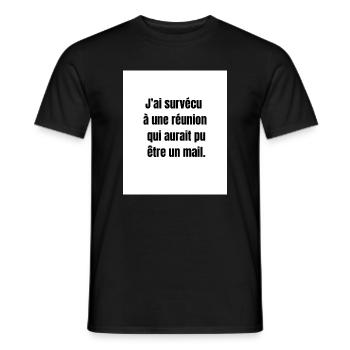 Useless Meeting – Office Humor - Men's T-Shirt - black - Front - AI Model Male 178 light (178cm)