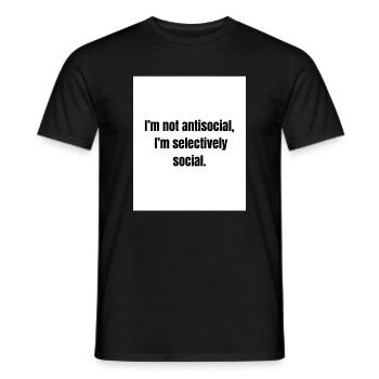 Selectively Social – Introvert Definition - T-shirt homme - noir - Devant - AI Model Male 178 light (178cm)