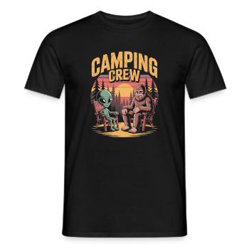 Funny Bigfoot And Alien Camping - Men's T-Shirt - black - Front - AI Model Male 178 light (178cm)