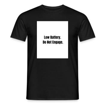 Low Battery – Social Mode Off - T-shirt homme - noir - Devant - AI Model Male 178 light (178cm)
