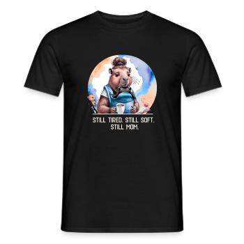 Still Tired. Still Soft. Still Mom. New Mom Design - Men's T-Shirt - black - Front - AI Model Male 178 light (178cm)