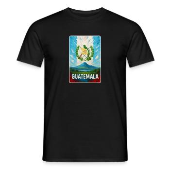 Guatemala Volcano & National Coat of Arms - Men's T-Shirt - black - Front - AI Model Male 178 light (178cm)