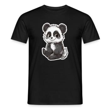 Ours panda mignon - T-shirt homme - noir - Devant - AI Model Male 178 light (178cm)