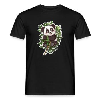 Cute Panda Bear - Men's T-Shirt - black - Front - AI Model Male 178 light (178cm)