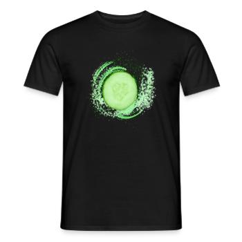 Cucumber Splatter – Modern Art meets Food Design - Männer T-Shirt - Schwarz - Vorne - AI Model Male 178 light (178cm)