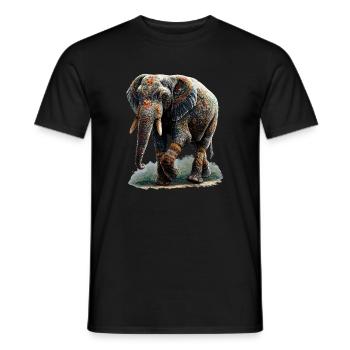 Elephant Proboscis Africa Safari Wilderness Elephant - Men's T-Shirt - black - Front - AI Model Male 178 light (178cm)