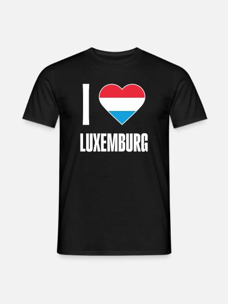Luxembourg Heart Flag - Men's T-Shirt - black