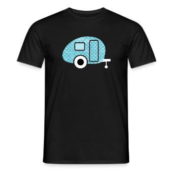 Caravan Fish Camping Caravan Shed Pattern - Men's T-Shirt - black - Front - AI Model Male 178 light (178cm)