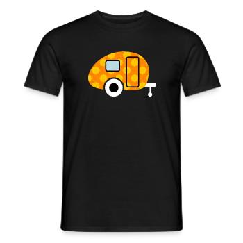 Caravan Caravan Flowers Camping Retro Vintage Fan - Men's T-Shirt - black - Front - AI Model Male 178 light (178cm)