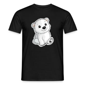 Polarbär Illustration – Arktisches Tiermotiv - Männer T-Shirt - Schwarz - Vorne - AI Model Male 178 light (178cm)