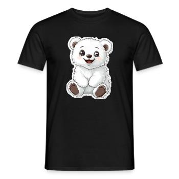 Polarbär Illustration – Arktisches Tiermotiv - Männer T-Shirt - Schwarz - Vorne - AI Model Male 178 light (178cm)