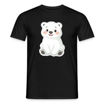 Polarbär Illustration – Arktisches Tiermotiv - Männer T-Shirt - Schwarz - Vorne - AI Model Male 178 light (178cm)