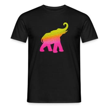 Yoga Éléphant Aquarelle Coloré Inde om Namaste - T-shirt homme - noir - Devant - AI Model Male 178 light (178cm)