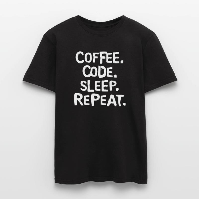 coffee code sleep - repeat programmer work Men’s T-shirt