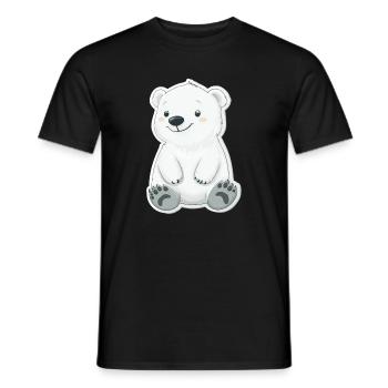 Polarbär Illustration – Arktisches Tiermotiv - Männer T-Shirt - Schwarz - Vorne - AI Model Male 178 light (178cm)